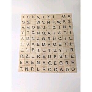 SCRABBLE WOOD TILES 100 Pieces Full Sets Letters Wooden Replacement Tiles